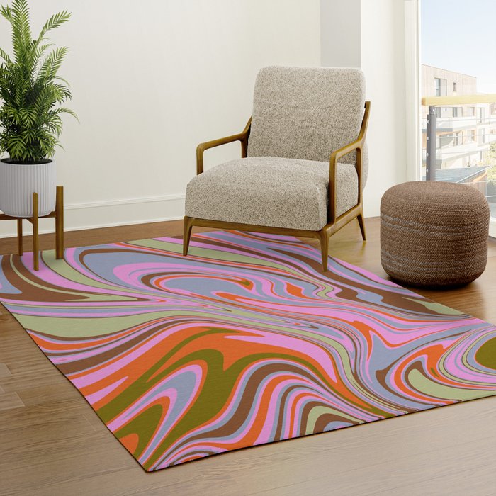 70s Psychedelic Swirl Rug