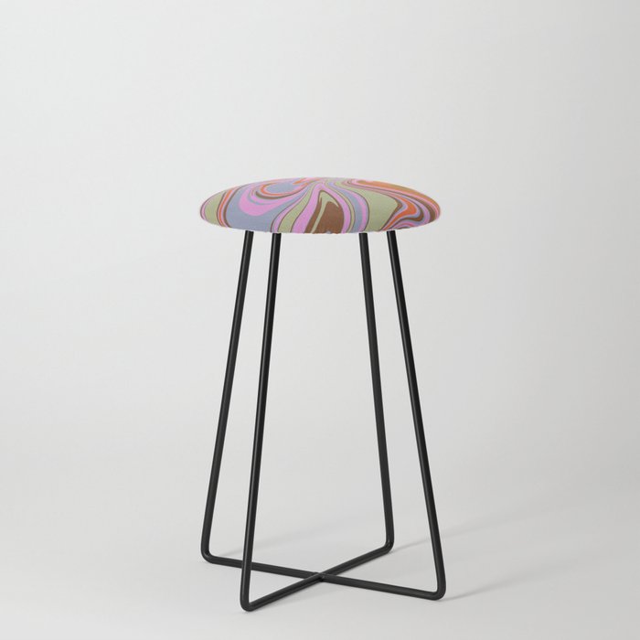 70s Psychedelic Swirl Stool