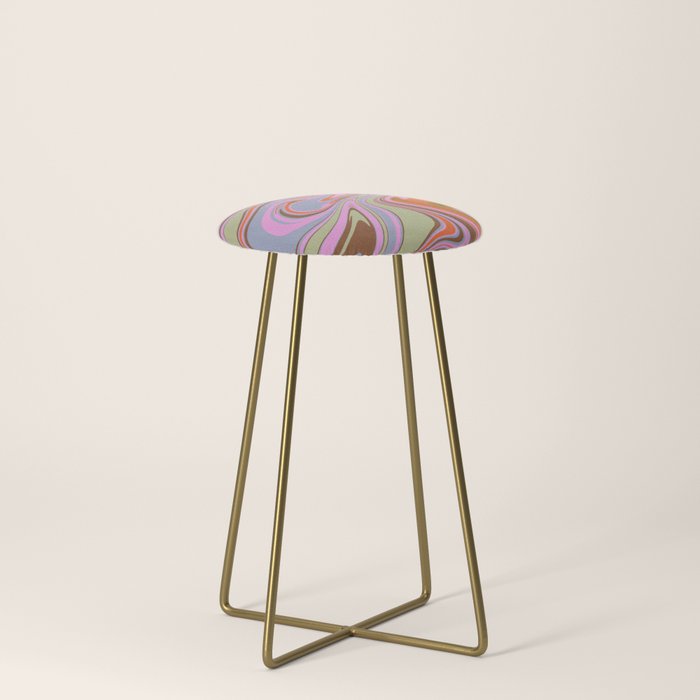 70s Psychedelic Swirl Stool
