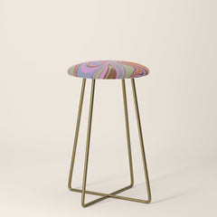 70s Psychedelic Swirl Stool