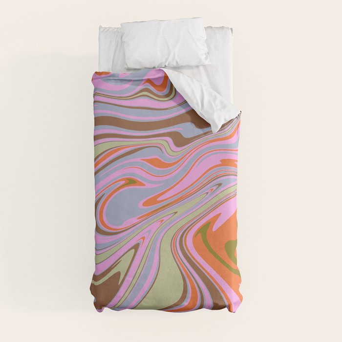 70s Psychedelic Swirl Duvet Cover
