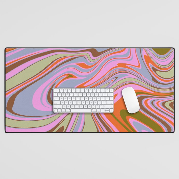 70s Psychedelic Swirl Desk Mat