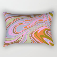 70s Psychedelic Swirl Rectangular Pillow