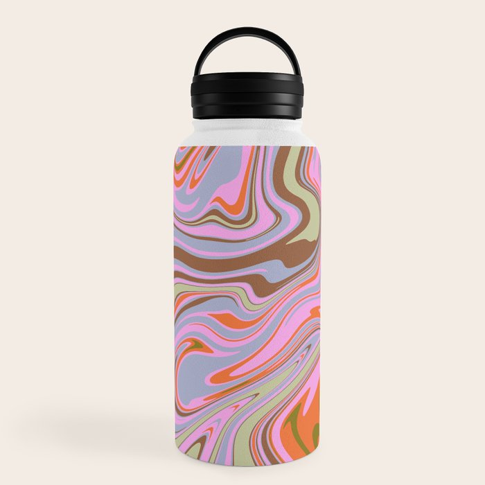 70s Psychedelic Swirl Water Bottle
