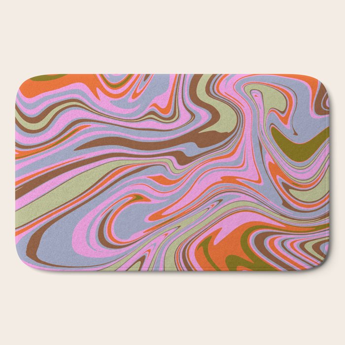 70s Psychedelic Swirl Bath Mat