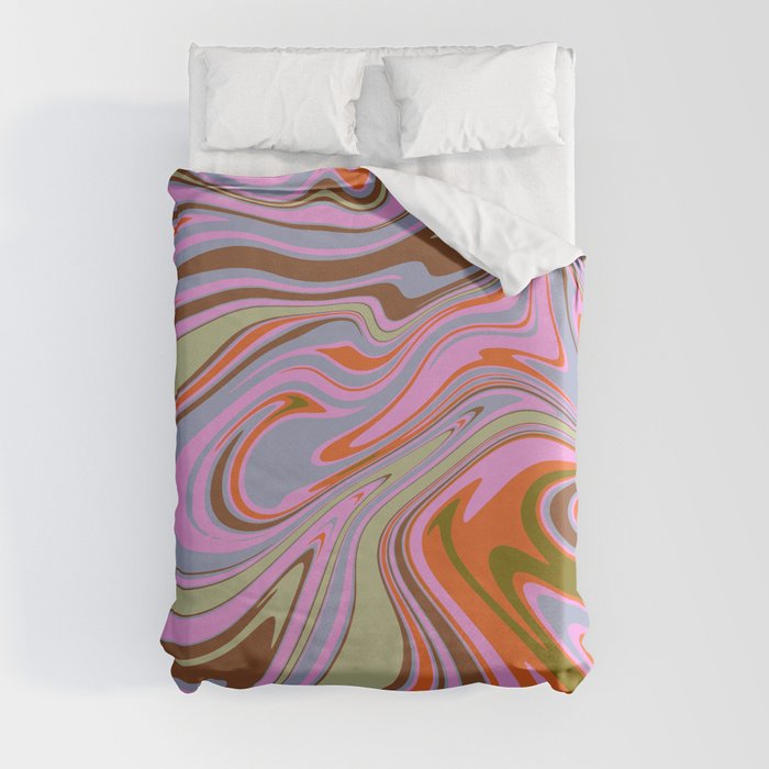 70s Psychedelic Swirl Duvet Cover