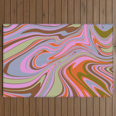 70s Psychedelic Swirl Outdoor Rug