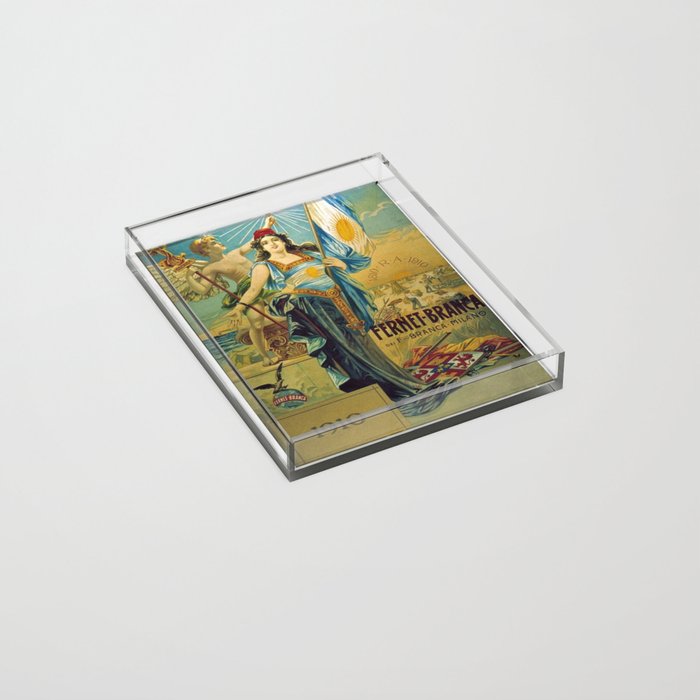 1910 Fernet Branca Liqueur Aperitif Advertisement Poster Print Acrylic Tray
