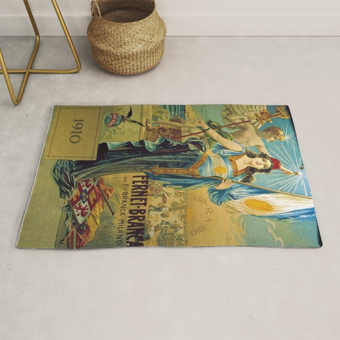 1910 Fernet Branca Liqueur Aperitif Advertisement Poster Print Rug