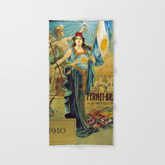 1910 Fernet Branca Liqueur Aperitif Advertisement Poster Print Bath Towel