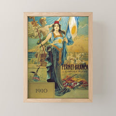1910 Fernet Branca Liqueur Aperitif Advertisement Poster Print Mini Art Print