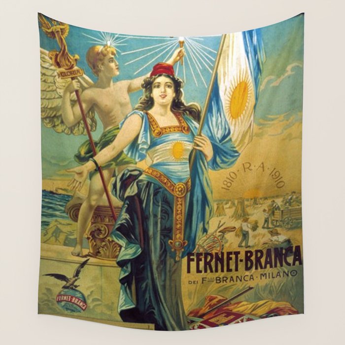 1910 Fernet Branca Liqueur Aperitif Advertisement Poster Print Wall Tapestry