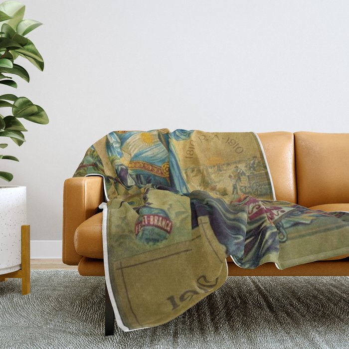 1910 Fernet Branca Liqueur Aperitif Advertisement Poster Print Throw Blanket