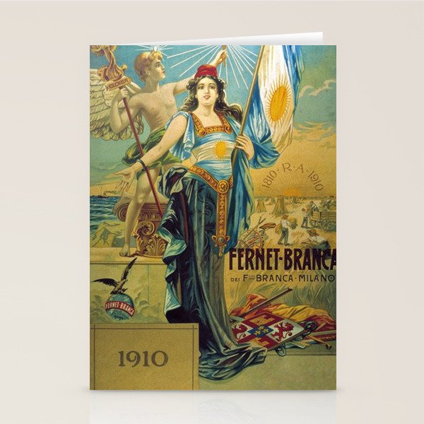 1910 Fernet Branca Liqueur Aperitif Advertisement Poster Print Stationery Card
