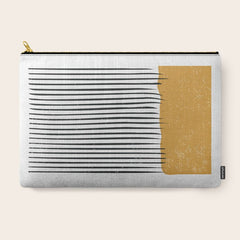 (White Background) Mid Century Modern Minimalist Rothko Inspired Color Field With Lines Geometric Style  Carry All Pouch