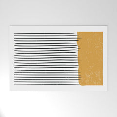 (White Background) Mid Century Modern Minimalist Rothko Inspired Color Field With Lines Geometric Style  Welcome Mat