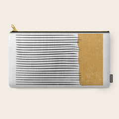 (White Background) Mid Century Modern Minimalist Rothko Inspired Color Field With Lines Geometric Style  Carry All Pouch