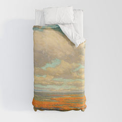 1911 Granville Redmond - A Field of California Poppies Duvet Cover