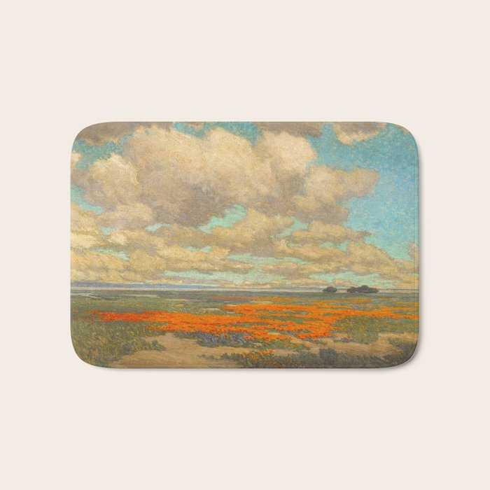 1911 Granville Redmond - A Field of California Poppies Bath Mat