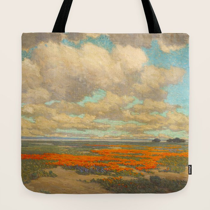 1911 Granville Redmond - A Field of California Poppies Tote Bag