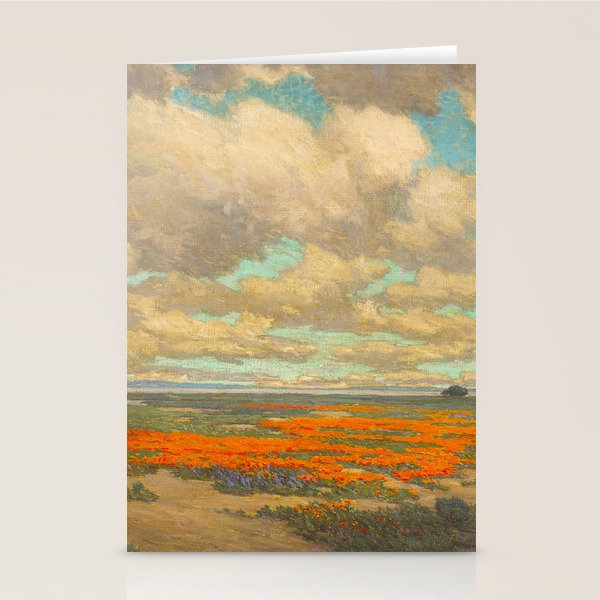 1911 Granville Redmond - A Field of California Poppies Stationery Card