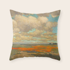 1911 Granville Redmond - A Field of California Poppies Throw Pillow