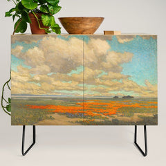1911 Granville Redmond - A Field of California Poppies Credenza