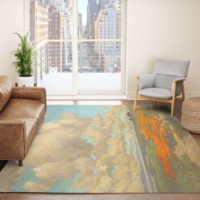 1911 Granville Redmond - A Field of California Poppies Rug
