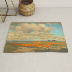 1911 Granville Redmond - A Field of California Poppies Rug