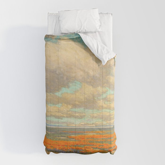1911 Granville Redmond - A Field of California Poppies Comforter
