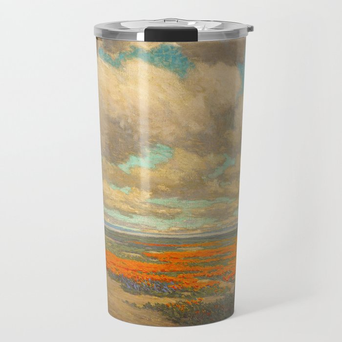 1911 Granville Redmond - A Field of California Poppies Travel Mug