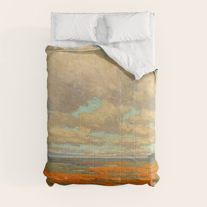 1911 Granville Redmond - A Field of California Poppies Comforter