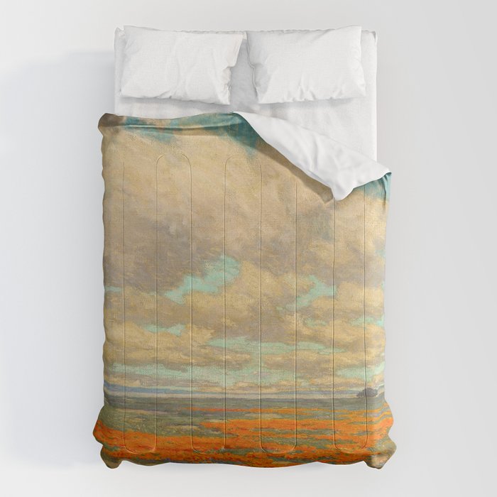 1911 Granville Redmond - A Field of California Poppies Comforter