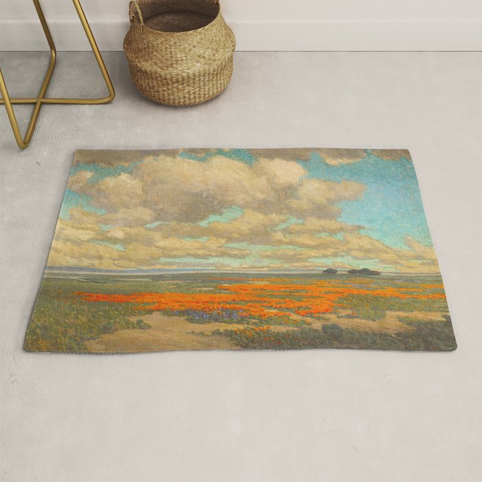 1911 Granville Redmond - A Field of California Poppies Rug