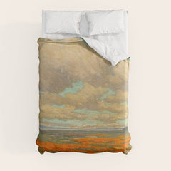 1911 Granville Redmond - A Field of California Poppies Duvet Cover