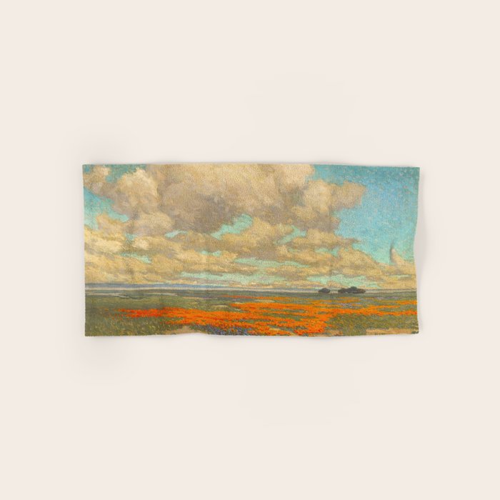 1911 Granville Redmond - A Field of California Poppies Bath Towel