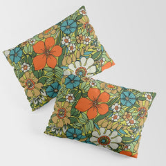 70s Plate Pillow Sham