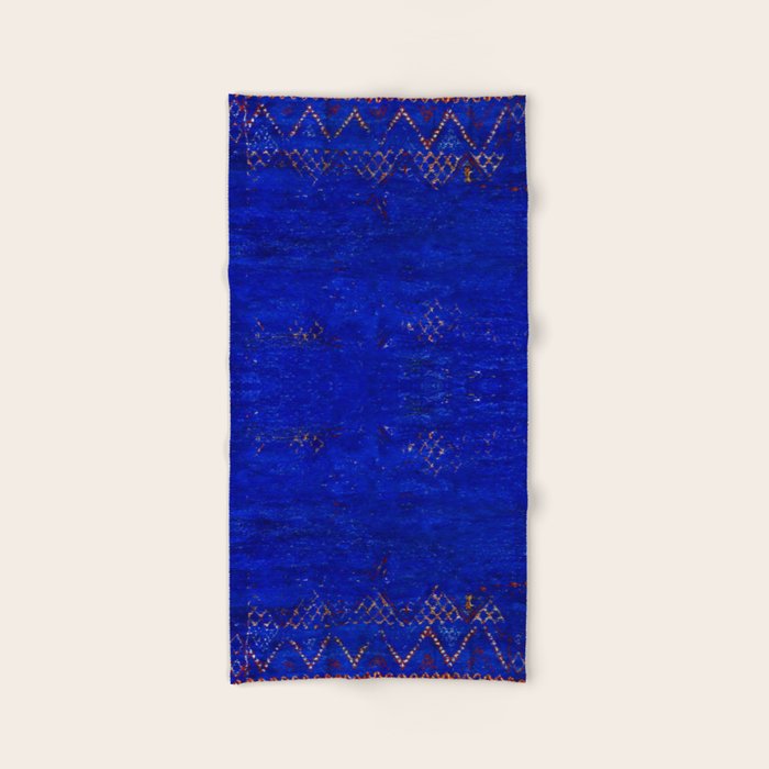 -A5- Royal Calm Blue Bohemian Moroccan Artwork. Bath Towel