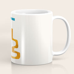 Falling Down' Paper Collage Fun Colorful Shapes Mid Century Minimal Abstract Art by Ejaaz Haniff Coffee Mug