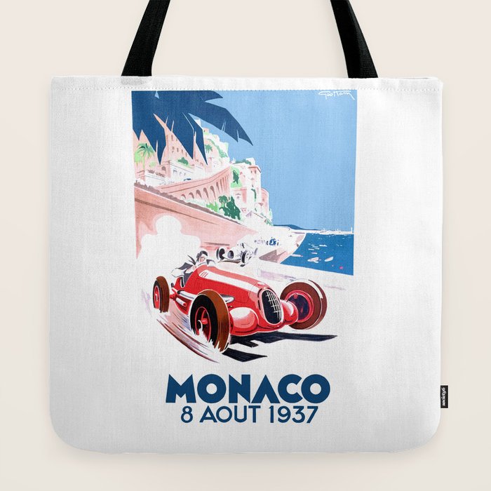 1937 MONACO Grand Prix Racing Poster Tote Bag