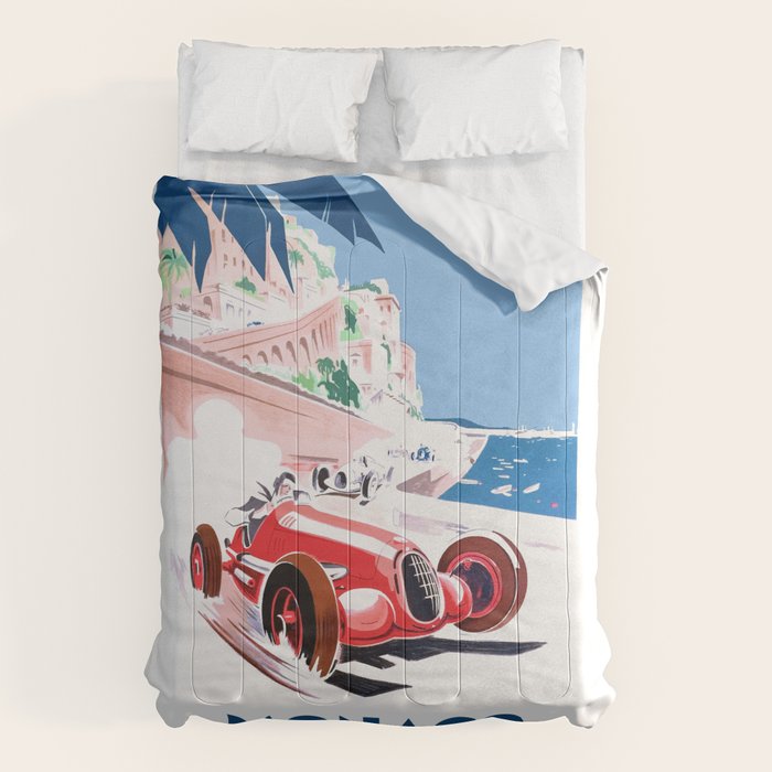 1937 MONACO Grand Prix Racing Poster Comforter