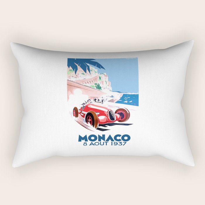 1937 MONACO Grand Prix Racing Poster Rectangular Pillow