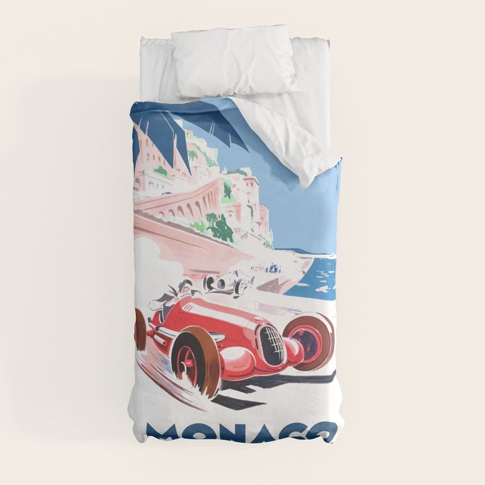 1937 MONACO Grand Prix Racing Poster Duvet Cover