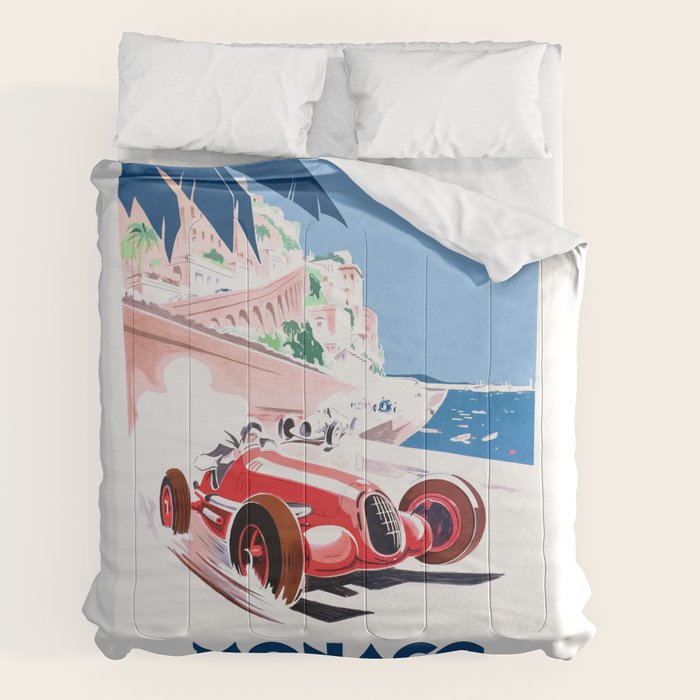 1937 MONACO Grand Prix Racing Poster Comforter