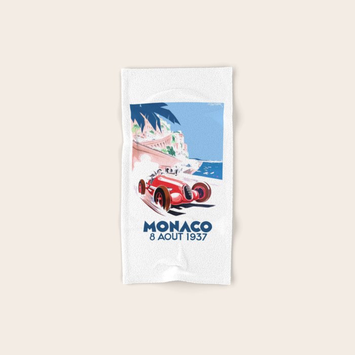1937 MONACO Grand Prix Racing Poster Bath Towel