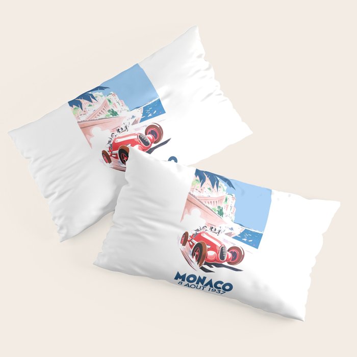 1937 MONACO Grand Prix Racing Poster Pillow Sham