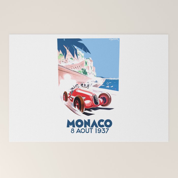 1937 MONACO Grand Prix Racing Poster Welcome Mat