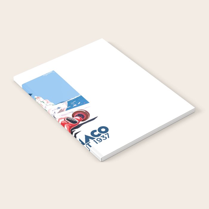 1937 MONACO Grand Prix Racing Poster Notebook