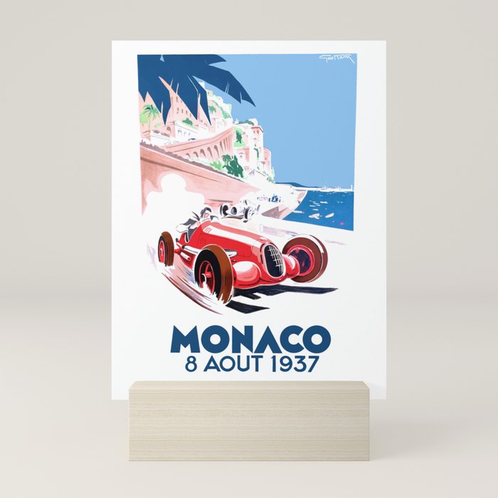 1937 MONACO Grand Prix Racing Poster Mini Art Print