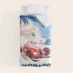 1937 MONACO Grand Prix Racing Poster Duvet Cover